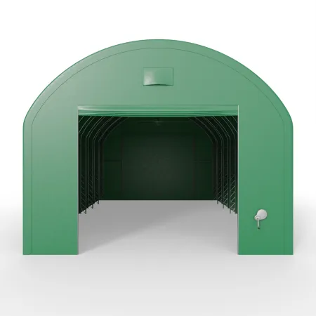 Plachtová hala se svislými bočními stěnami 6,1x18,3 m PVC 900 g/m² v zeleném provedení