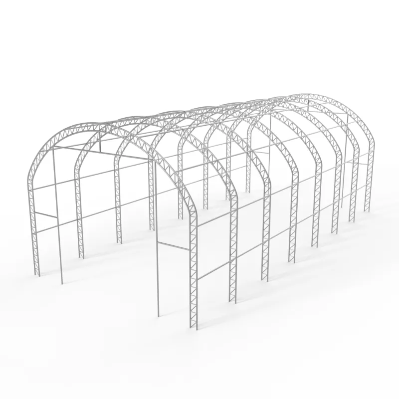 Plachtová hala se svislými bočními stěnami 6,1x9,15 m PVC 750 g/m² v zeleném provedení