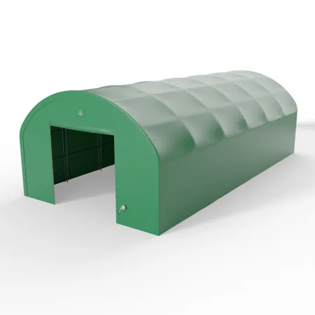 Plachtová hala se svislými bočními stěnami 9,15x9,15 m PVC 750 g/m² v zeleném provedení