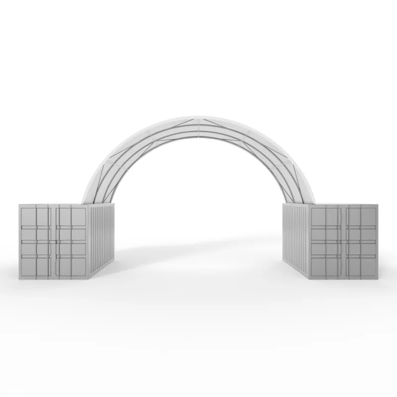 Kontejnerové zastřešení 8x6 m PVC 750 g/m²