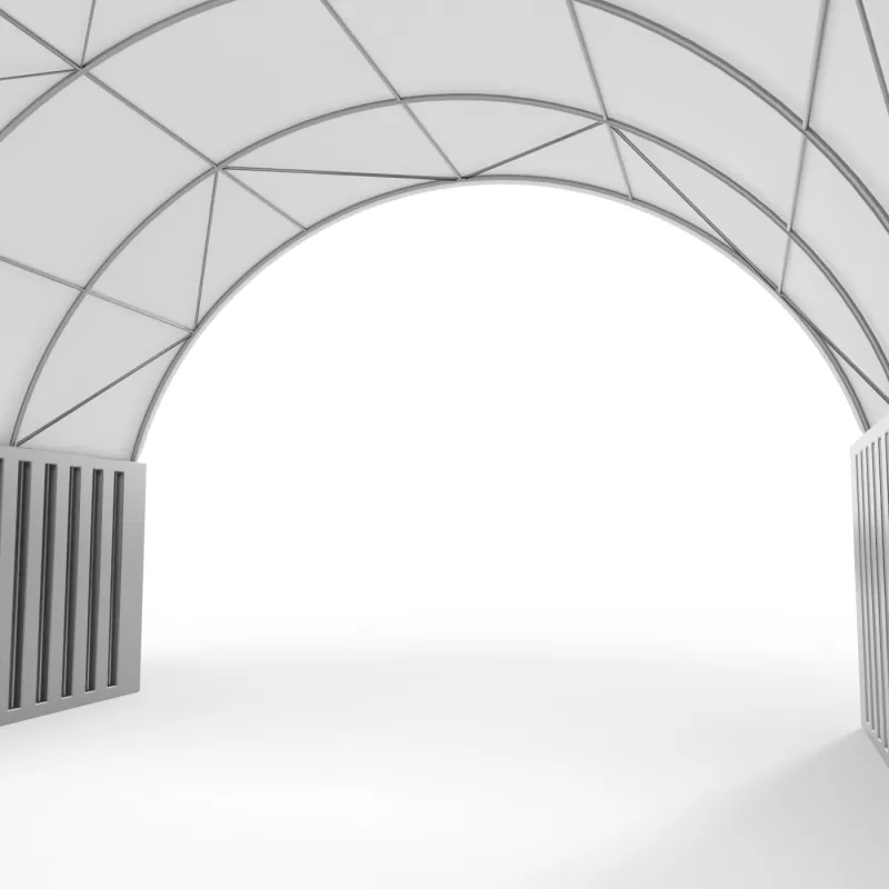 Kontejnerové zastřešení 12x12 m PVC 750 g/m²