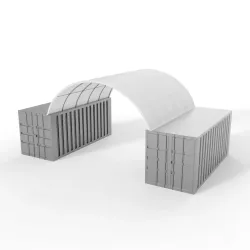 Kontejnerové zastřešení 6x6 m PVC 900 g/m²