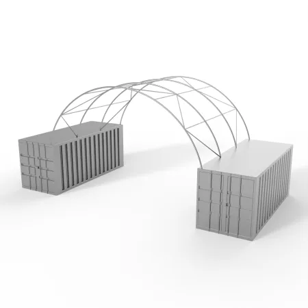 Kontejnerové zastřešení 8x6 m PVC 900 g/m²