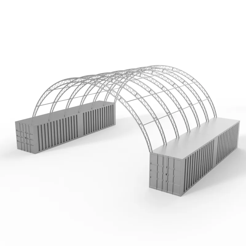 Kontejnerové zastřešení zesílené 10x12 m PVC 900 g/m²