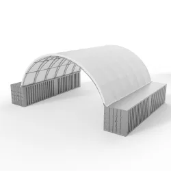 Kontejnerové zastřešení zesílené 10x12 m PVC 750 g/m²