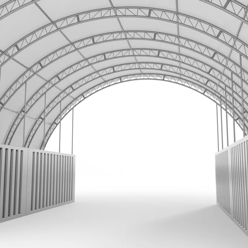 Kontejnerové zastřešení 18x24 m PVC 900 g/m²