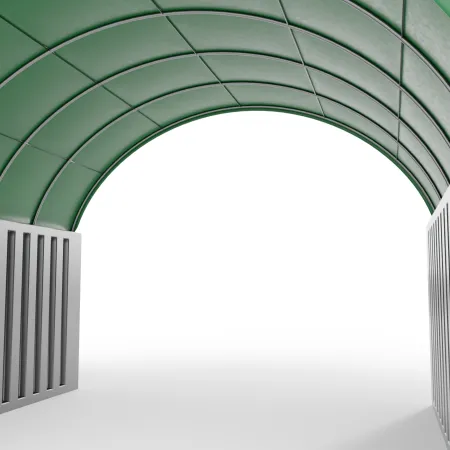 Kontejnerové zastřešení v zeleném provedení 6x6 m PVC 750 g/m²