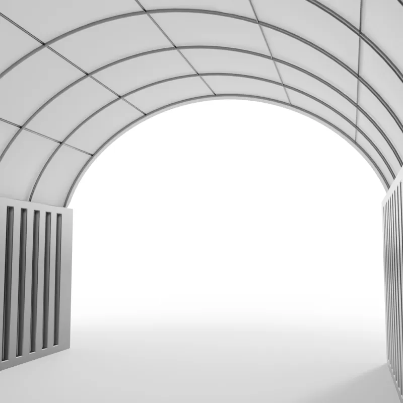 Kontejnerové zastřešení 6x12 m PVC 750 g/m²