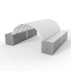 Kontejnerové zastřešení 8x12 m PVC 750 g/m²