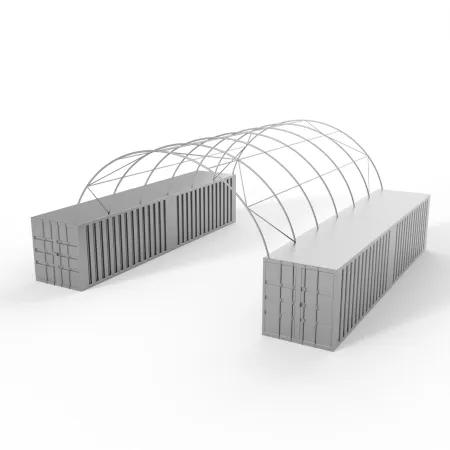 Kontejnerové zastřešení 8x12 m PVC 750 g/m²