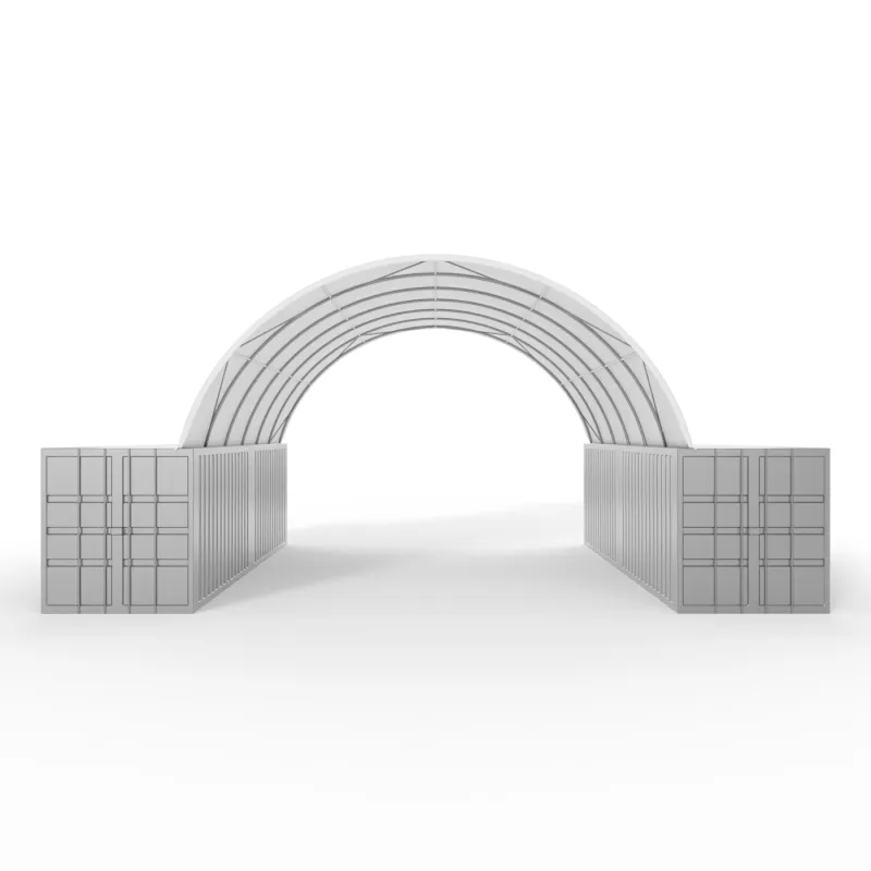 Kontejnerové zastřešení 8x12 m PVC 750 g/m²