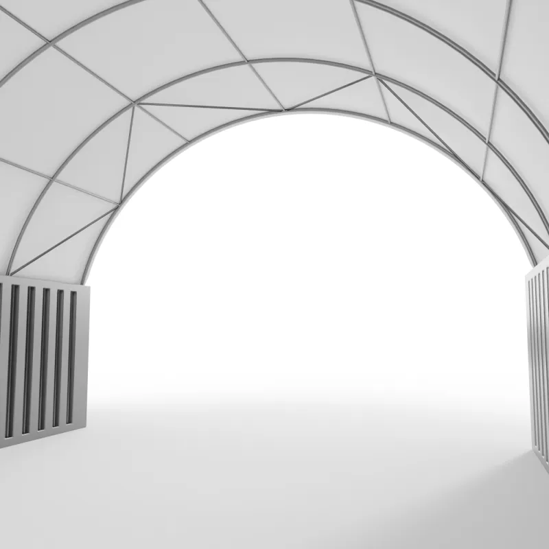 Kontejnerové zastřešení 8x12 m PVC 900 g/m²