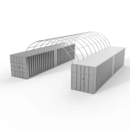 Kontejnerové zastřešení 6x12 m PVC 900 g/m²