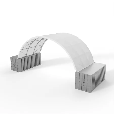 Kontejnerové zastřešení 10x6 m PVC 750 g/m²