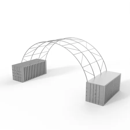Kontejnerové zastřešení 10x6 m PVC 750 g/m²