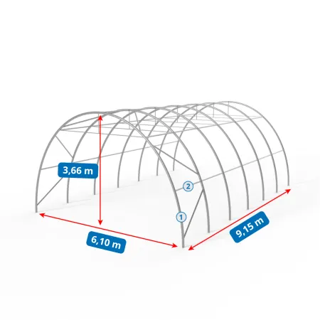 Plachtová hala 6,1x6,1 m PVC 900 g/m²