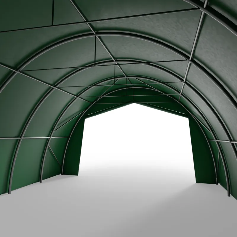 Plachtová hala 6,1x6,1 m PVC 750 g/m² v zeleném provedení