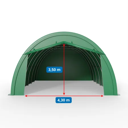 Plachtová hala 6,1x6,1 m PVC 750 g/m² v zeleném provedení
