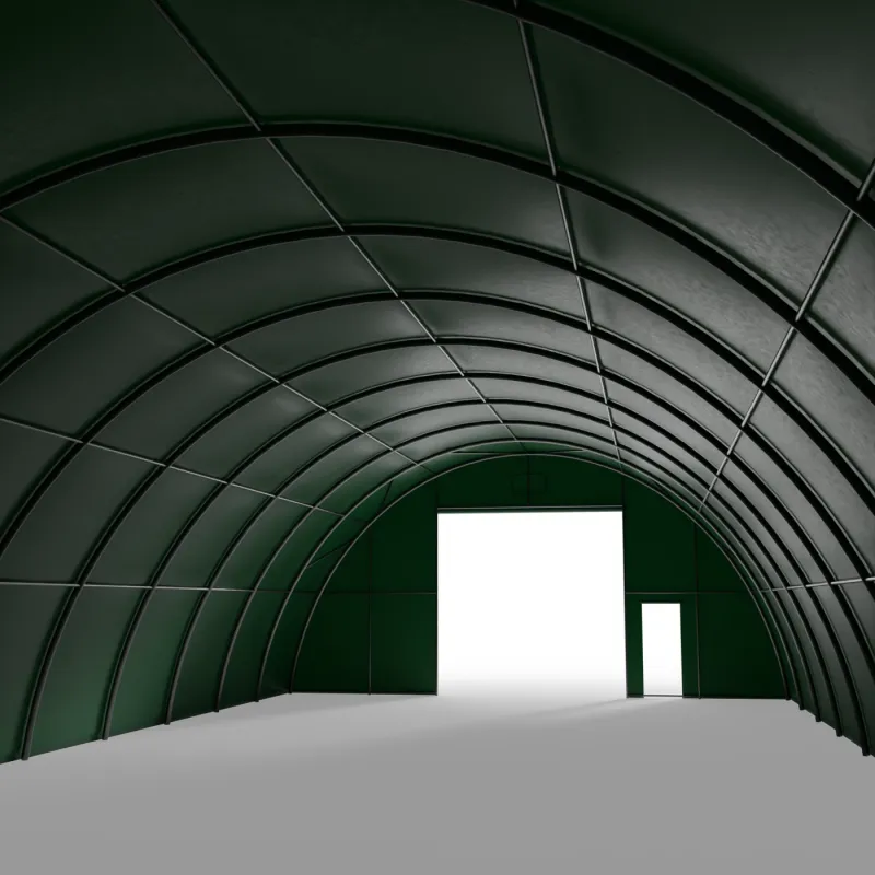 Plachtová hala 9,15x10 m PVC 900 g/m² v zeleném provedení
