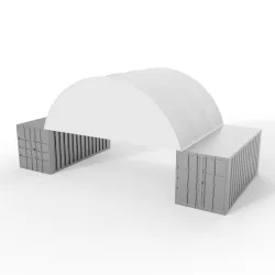 Zvětšený štítový kryt pro zastřešení 6 m, PVC 900 g/m²