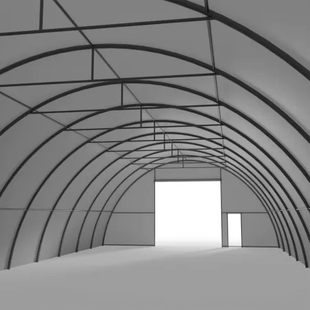 Zakřivená stanová hala 9,15x24m PVC 900g/m2