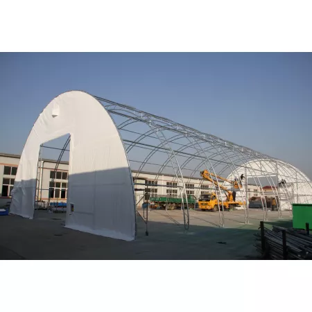 Zakřivená stanová hala 15,25x36,6m PVC 900g/m2