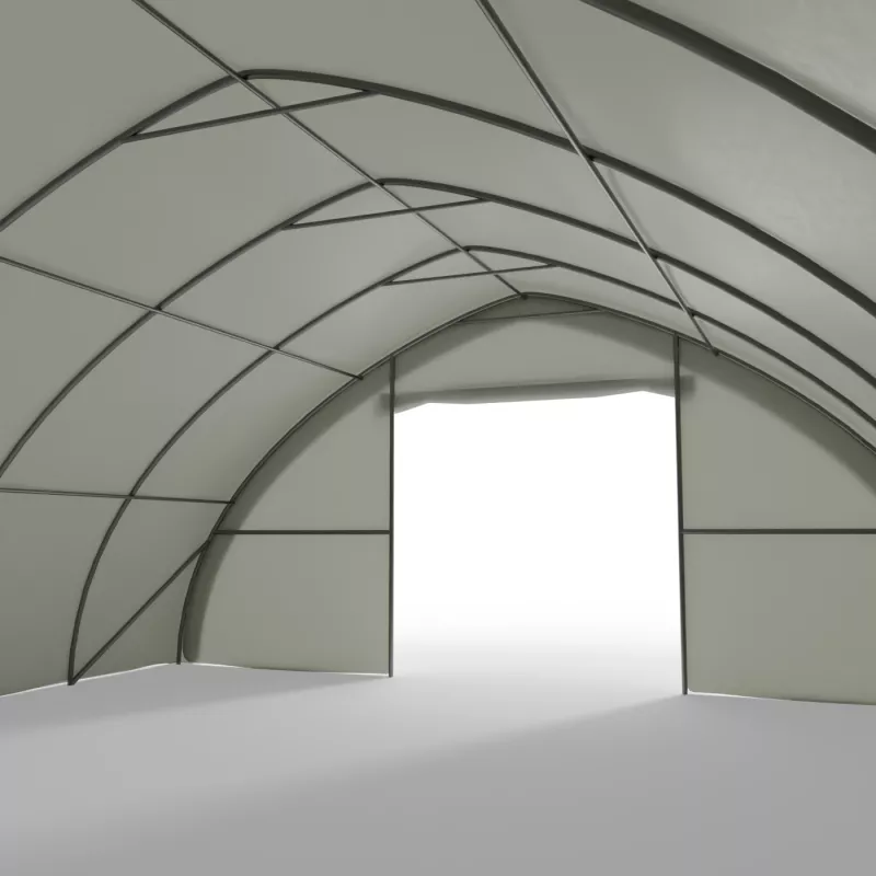 Zakřivená stanová hala 9,76x26m PVC 750g/m2