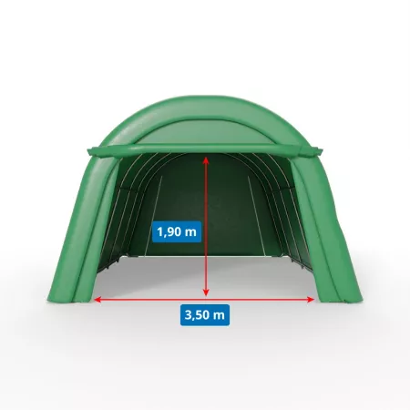 Plachtový garážový stan v zeleném provedení 3,66x6,1 m PVC 900 g/m²