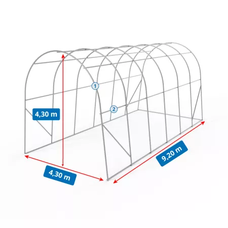 Plachtový garážový stan 4,3x9,2 m PVC 900 g/m²