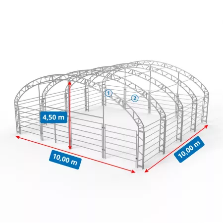 Přístřešek pro zvířata 10x10 m PVC 900 g/m²