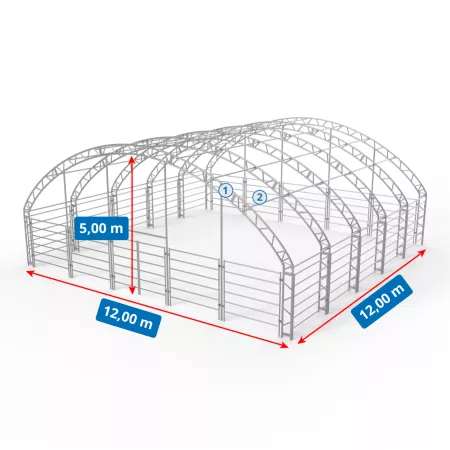 Přístřešek pro zvířata 12x12 m PVC 900 g/m²