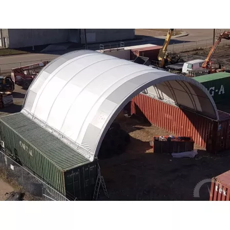 Zesílená střecha kontejneru 12x24m PVC 750g/m2