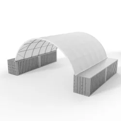 Střecha kontejneru 9,15x12m PVC 900g/m2