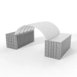 Střecha kontejneru 6x12m PVC 750g/m2