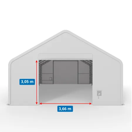 Stanová hala se sedlovou střechou 6,1x12,2 m PVC 750 g/m²