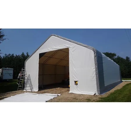 Stanová hala se sedlovou střechou 9,15x18,3 m PVC 750 g/m²